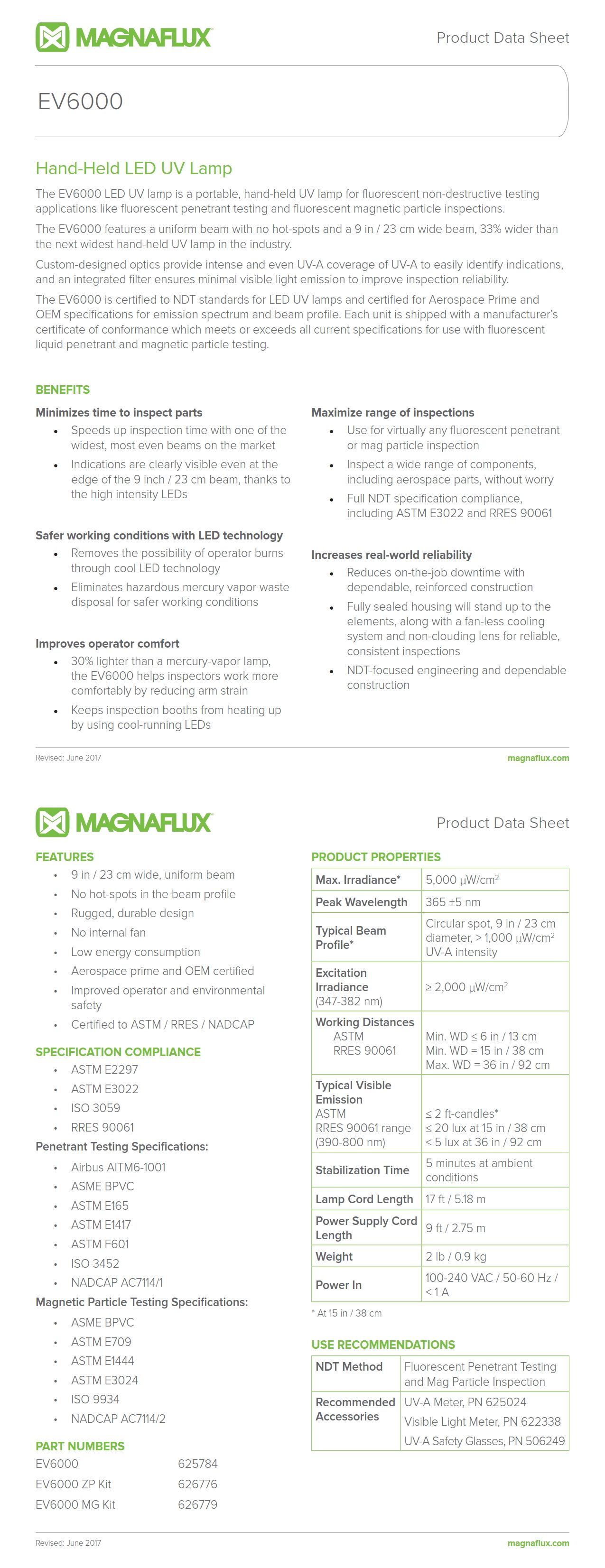 EV6000 Lamp Literature