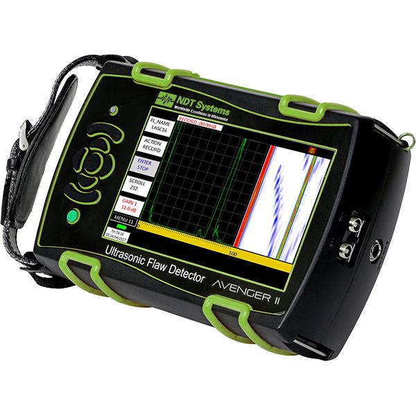 Avenger II is a rugged, lightweight, handheld ultrasonic flaw detector utilized daily in the evaluation of many complex structures
